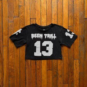 Been Trill Mallratz #13 Crop Top T Shirt Women XS Black Short Sleeve‎